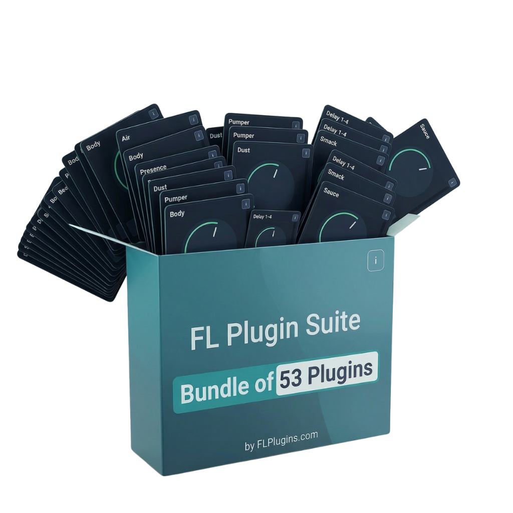 FL Plugins Full Suite interface - All 53 one-knob plugins in one bundle for producers who want the whole toolkit.