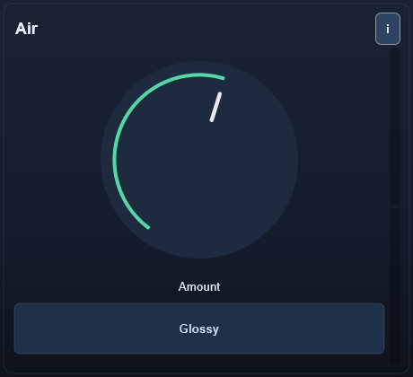 Air interface - Air shelf plus subtle excitation for sparkle with output compensation.