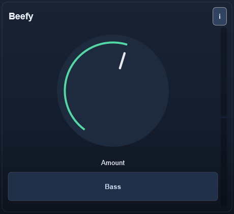 Beefy interface - Low shelf plus harmonics to keep bass audible on small speakers.