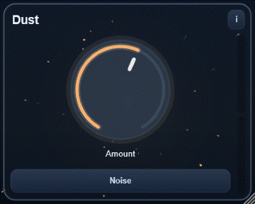 Dust interface - Analog character with vinyl noise, harmonic saturation, and subtle wow/flutter.