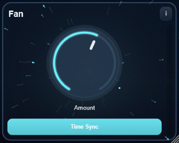 Fan interface - Free or synced hard volume fan. Amount raises chop depth and pushes the rate faster.