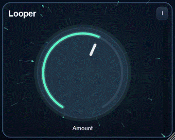 Looper interface - Latches audio loops by Amount: 20%=1/2, 40%=1/4, up to 1/64 at the top.