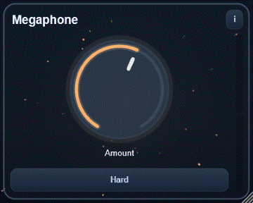 Megaphone interface - Megaphone tone with telephone-style band-limiting, extra distortion, and compression.