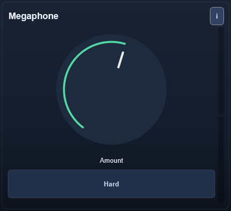 Megaphone interface - Megaphone voice tone using mid boost, distortion, and compression.