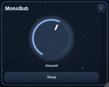 MonoSub interface - Collapses low end to mono with phase-safe crossover control.