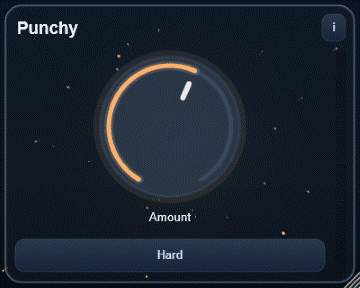 Punchy interface - Transient shaper that sharpens attack while controlling sustain.