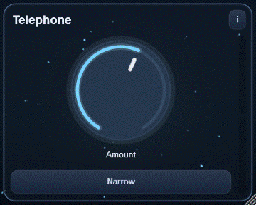 Telephone interface - Band-limited telephone tone that cuts lows below 500 Hz and highs above 6 kHz.