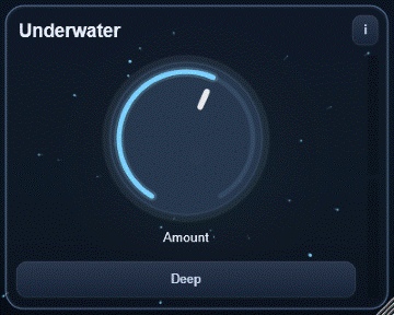 Underwater interface - Underwater multi-effect blend with low-pass, movement, and wet depth.