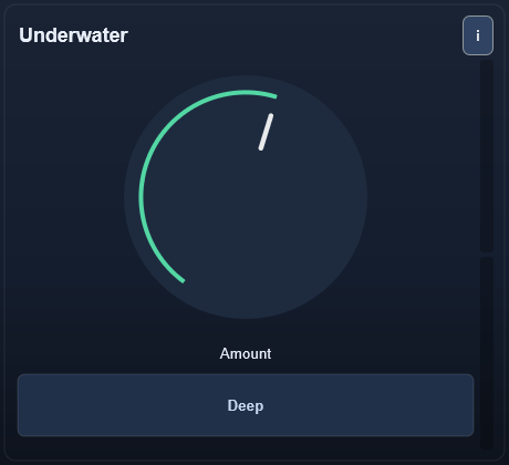 Underwater interface - Underwater multi-effect blend with low-pass, movement, and wet depth.