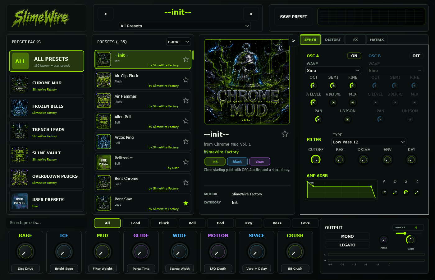 SlimeWire synth interface