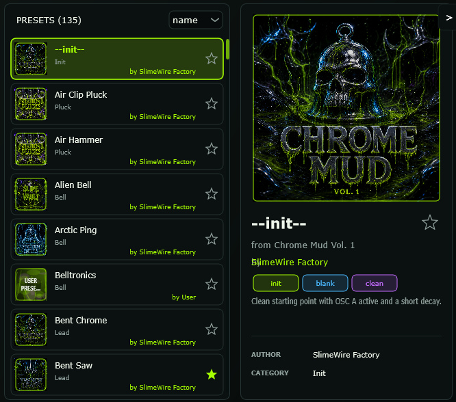 SlimeWire preset browser